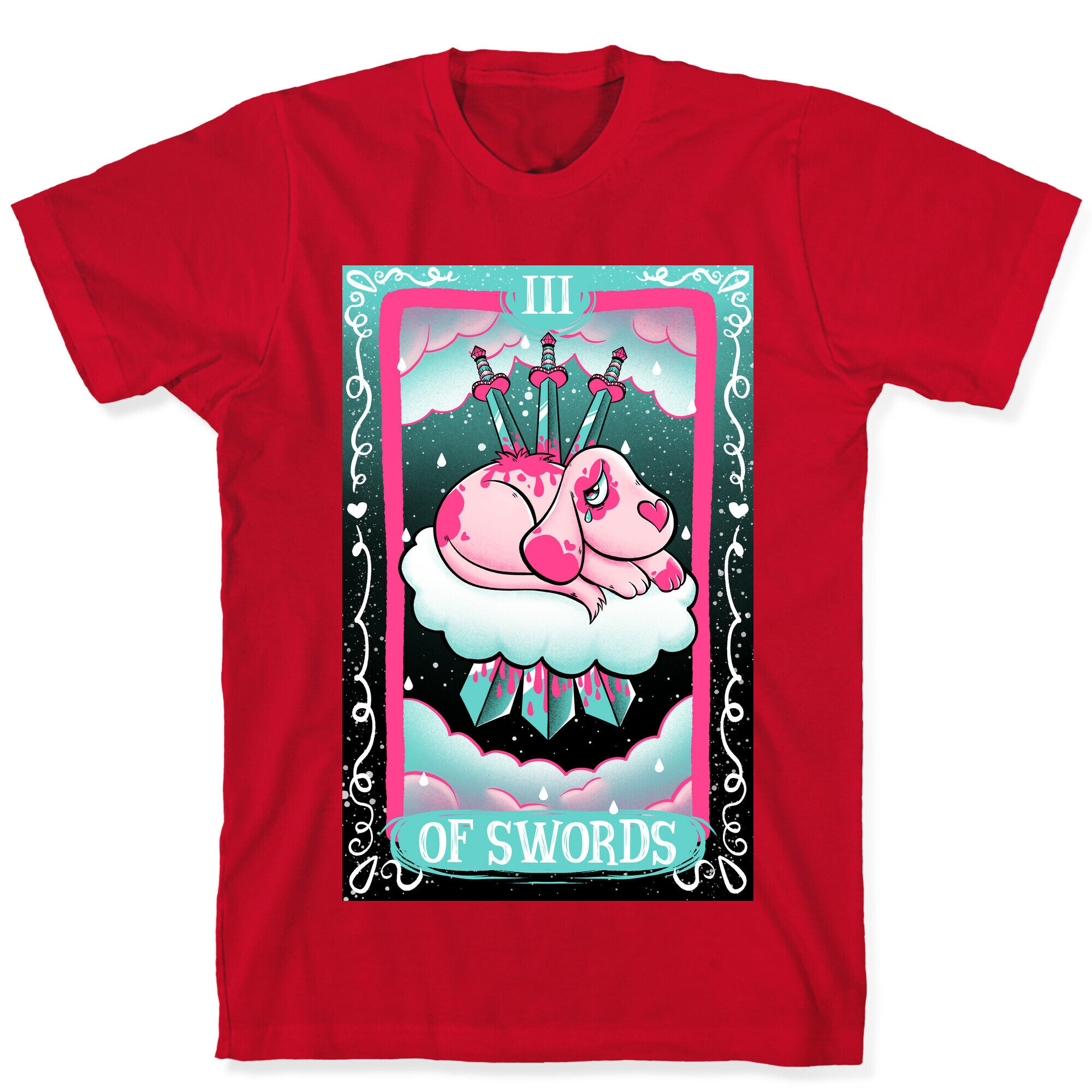 Creepy Cute Tarots: Three Of Swords T-Shirt